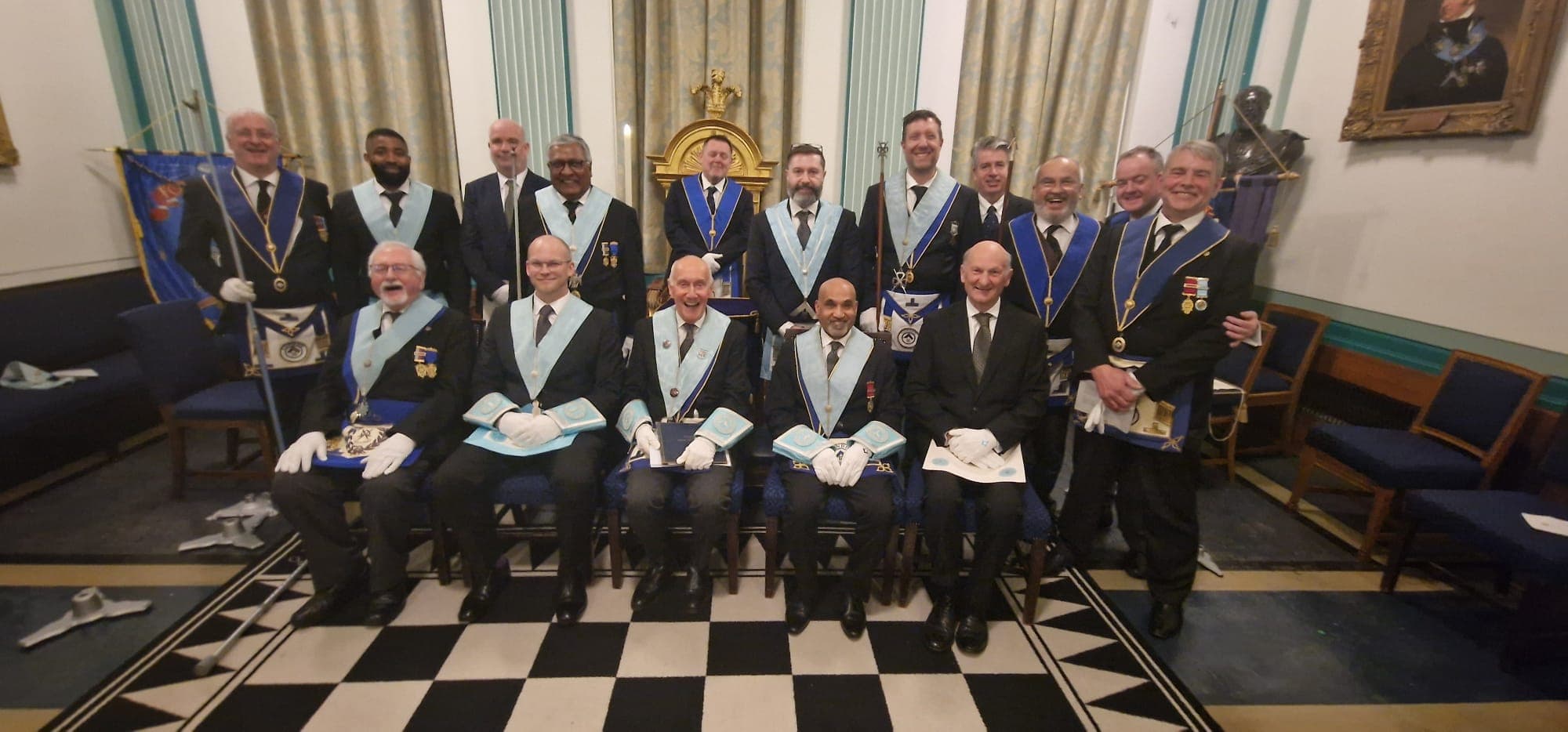 Lodge members seated